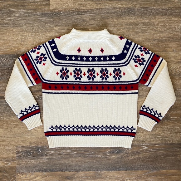 JC PENNEY Vintage Mock Neck Winter Ski Sweater - Picture 2 of 10